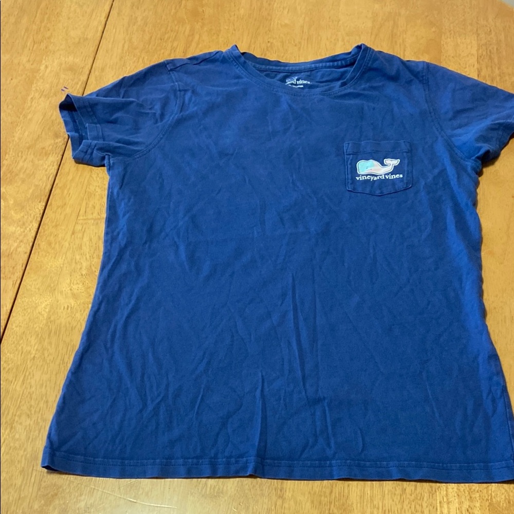 Vineyard Vines Navy Tee with Pocket women’s small